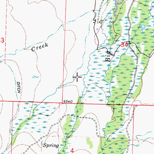 Topographic Map of Hamby Creek, MT