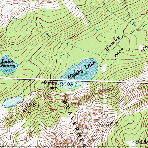 Topographic Map of Hamby Lake, MT