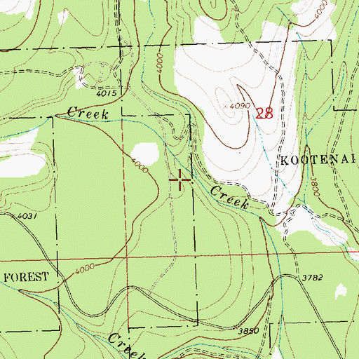 Topographic Map of Hamilton Creek, MT