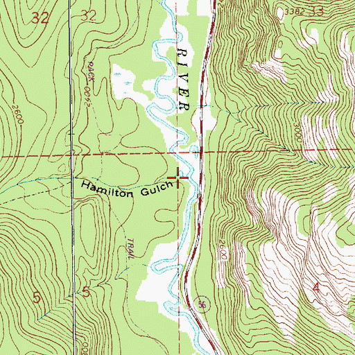 Topographic Map of Hamilton Gulch, MT