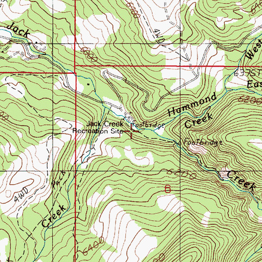 Topographic Map of Hammond Creek, MT