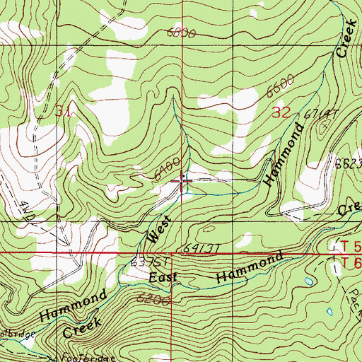 Topographic Map of Hammond Creek Ranger Station, MT