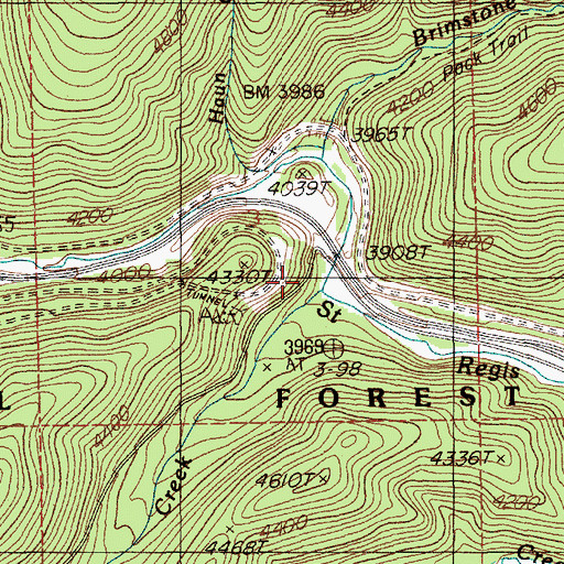 Topographic Map of Hanaker Creek, MT