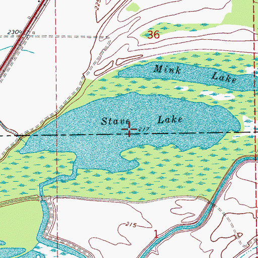 Topographic Map of Stave Lake, AR