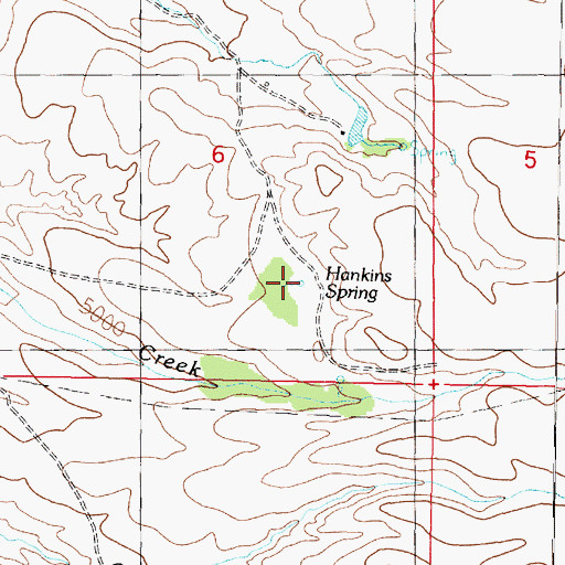 Topographic Map of Hankins Spring, MT