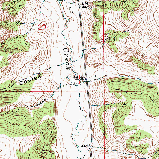 Topographic Map of Hansen Coulee, MT