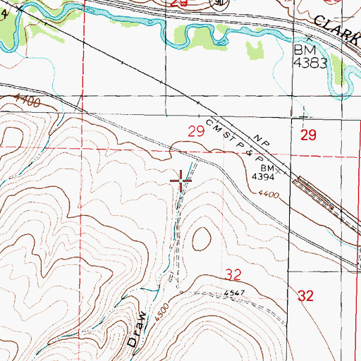 Topographic Map of Hansen Draw, MT