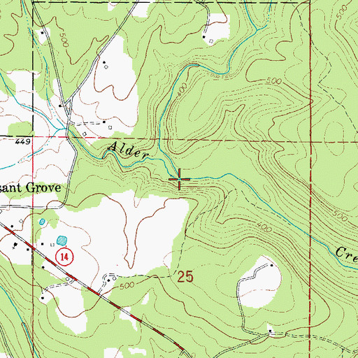 Topographic Map of Steam Mill Branch, AR