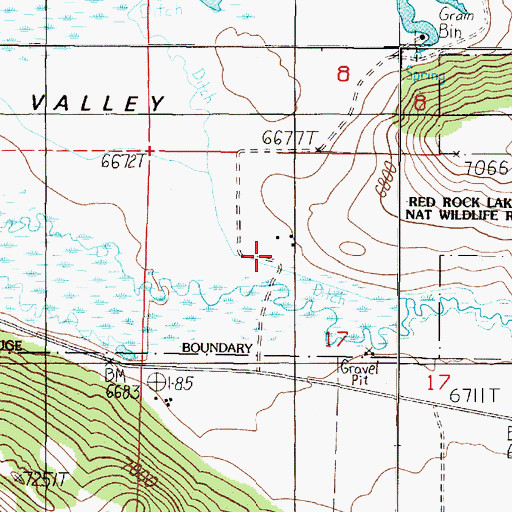 Topographic Map of Hanson Ranch, MT