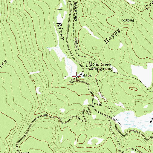 Topographic Map of Happy Creek, MT