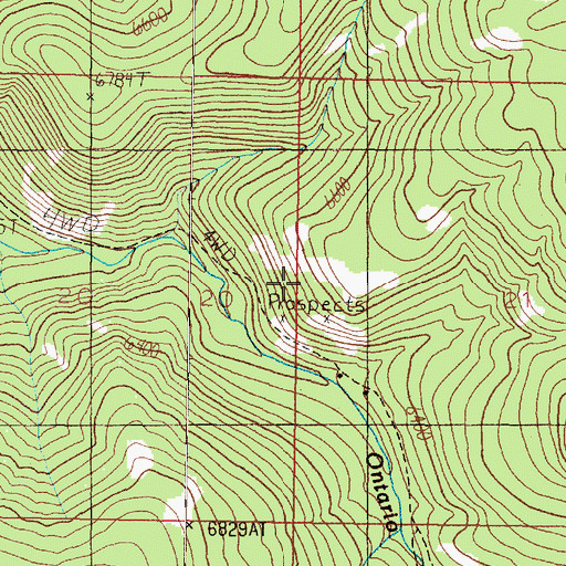 Topographic Map of Hard Luck Mine, MT