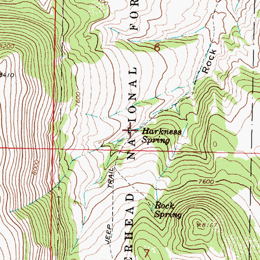 Topographic Map of Harkness Spring, MT