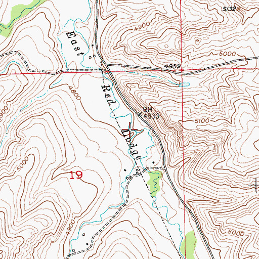Topographic Map of Harney Creek, MT