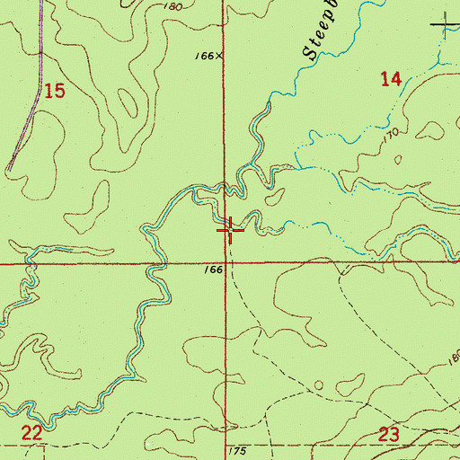 Topographic Map of Steepbank L'Aigle Creek, AR