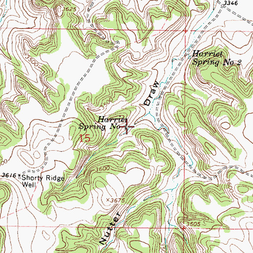 Topographic Map of Harriet Spring Number One, MT