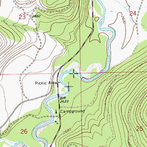 Topographic Map of Harris Creek, MT