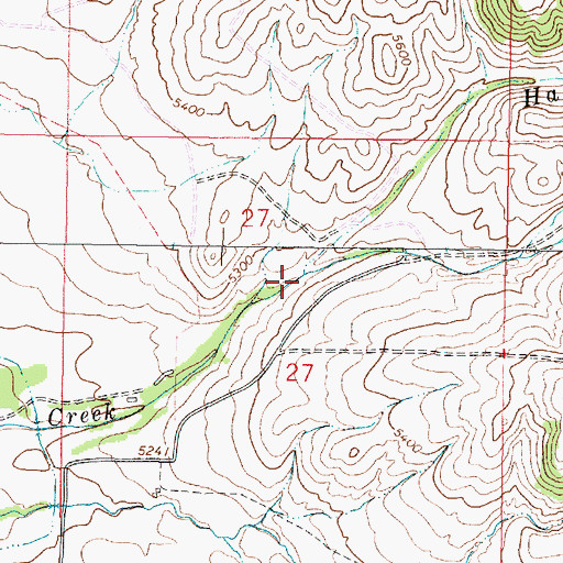 Topographic Map of Harris Creek, MT