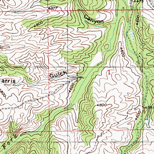 Topographic Map of Harris Gulch, MT