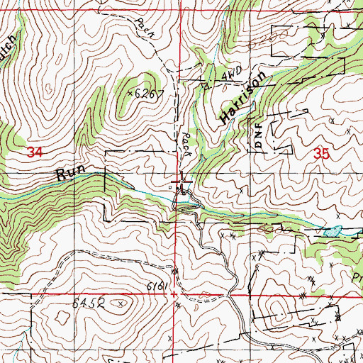 Topographic Map of Harrison Gulch, MT