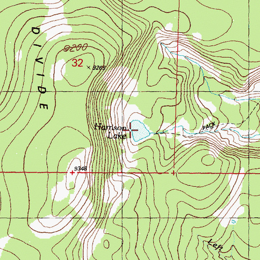 Topographic Map of Harrison Lake, MT