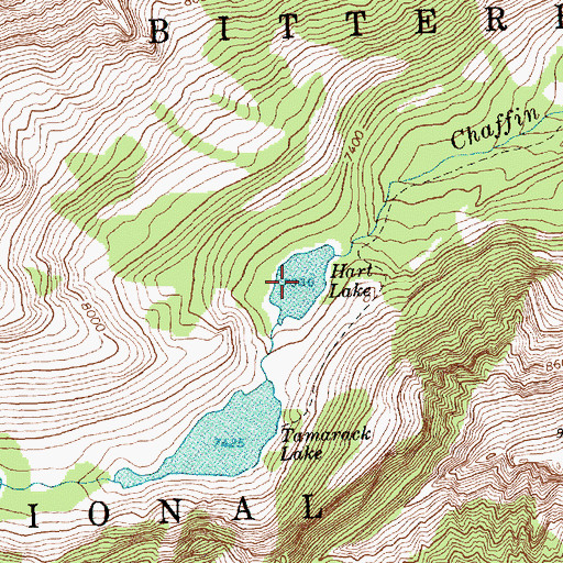 Topographic Map of Hart Lake, MT