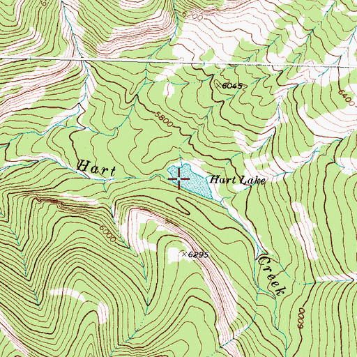 Topographic Map of Hart Lake, MT