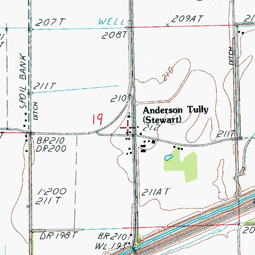 Topographic Map of Stewart, AR