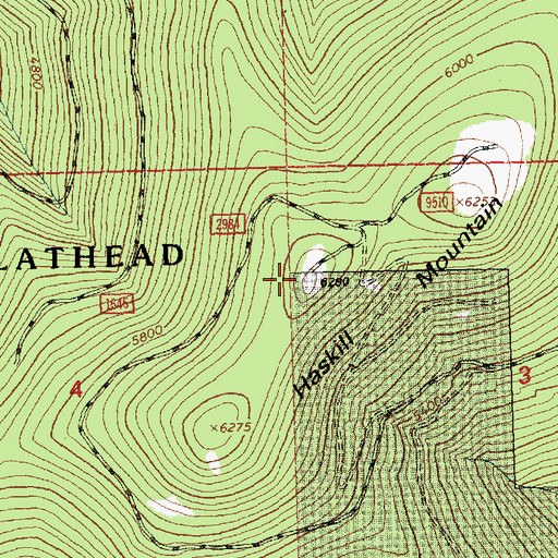 Topographic Map of Haskill Mountain, MT