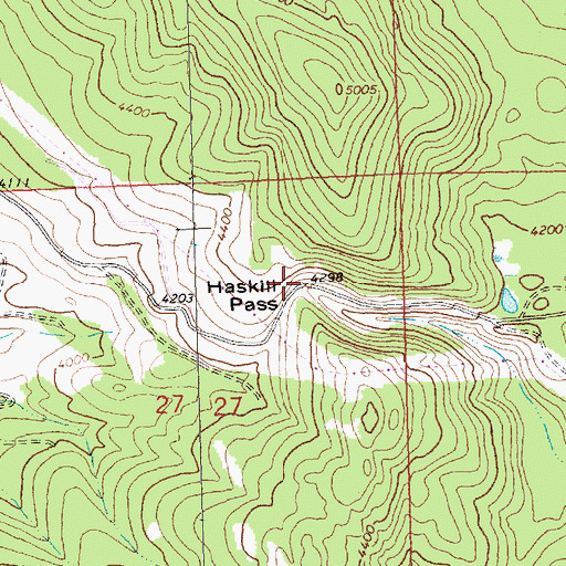 Topographic Map of Haskill Pass, MT