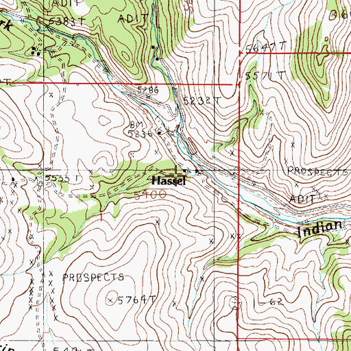 Topographic Map of Hassel, MT