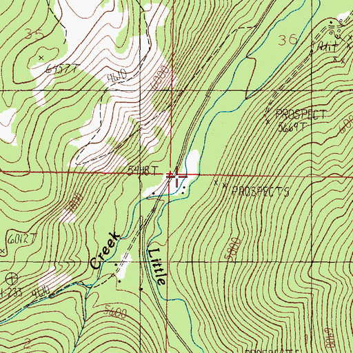 Topographic Map of Hat Creek, MT