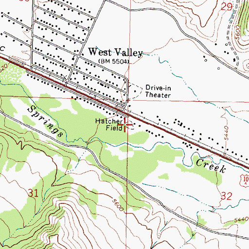 Topographic Map of Hatcher Field, MT