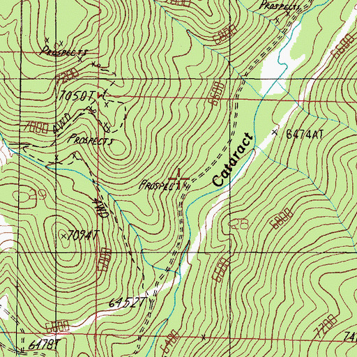 Topographic Map of Hattie Ferguson Mine, MT