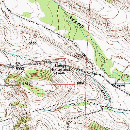 Topographic Map of Hauge Homestead, MT