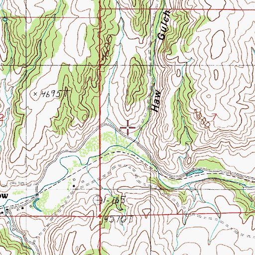 Topographic Map of Haw Gulch, MT
