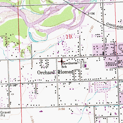 Topographic Map of Hawthorne School, MT