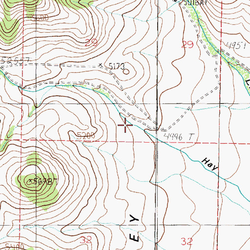 Topographic Map of Hay Canyon, MT