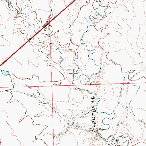 Topographic Map of Hay Coulee, MT