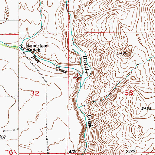 Topographic Map of Hay Creek, MT