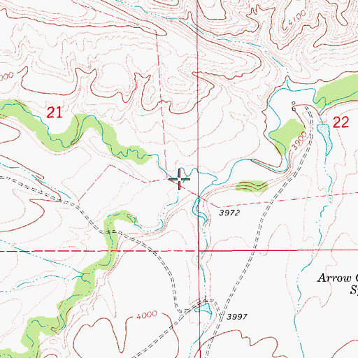 Topographic Map of Hay Creek, MT