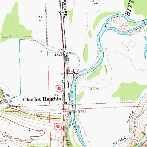 Topographic Map of Hayes Creek, MT