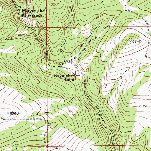 Topographic Map of Haymaker Dam, MT