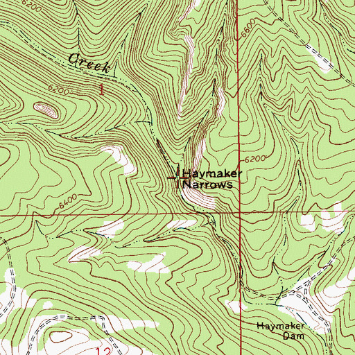 Topographic Map of Haymaker Narrows, MT