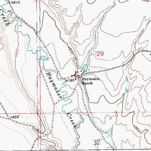 Topographic Map of Haymaker Ranch, MT
