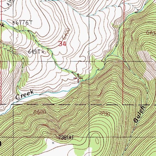 Topographic Map of Haypress Creek, MT