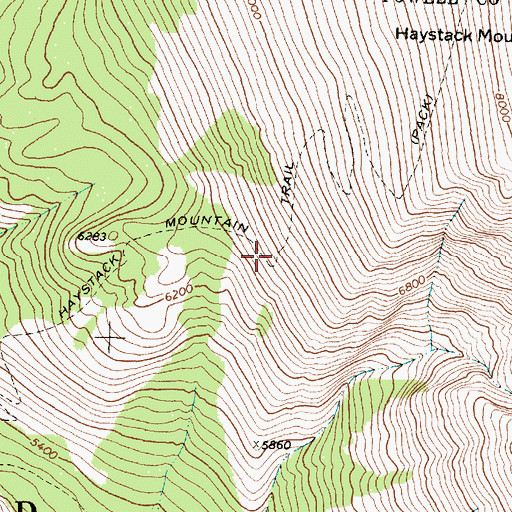 Topographic Map of Haystack Mountain Trail, MT