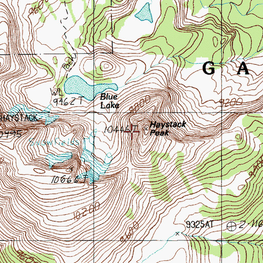 Topographic Map of Haystack Peak, MT