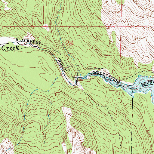 Topographic Map of Haywood Creek, MT