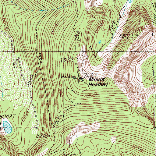 Topographic Map of Mount Headley, MT