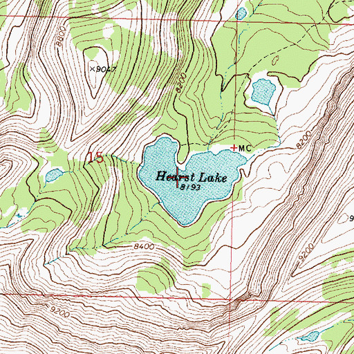 Topographic Map of Hearst Lake, MT